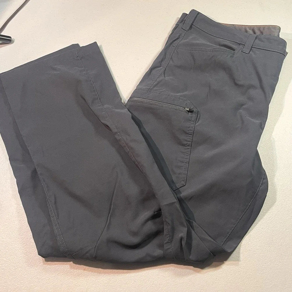 Eddie Bauer Pants‎ Mens 38x32 Gray Nylon Stretch Hiking Cargo Pocket Performance